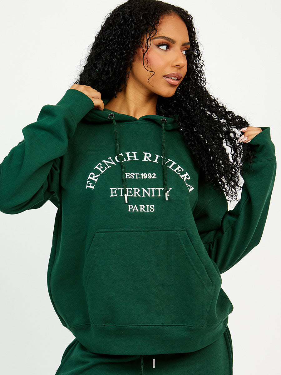 Embroidered French Riviera Hooded Fleece Co-ord