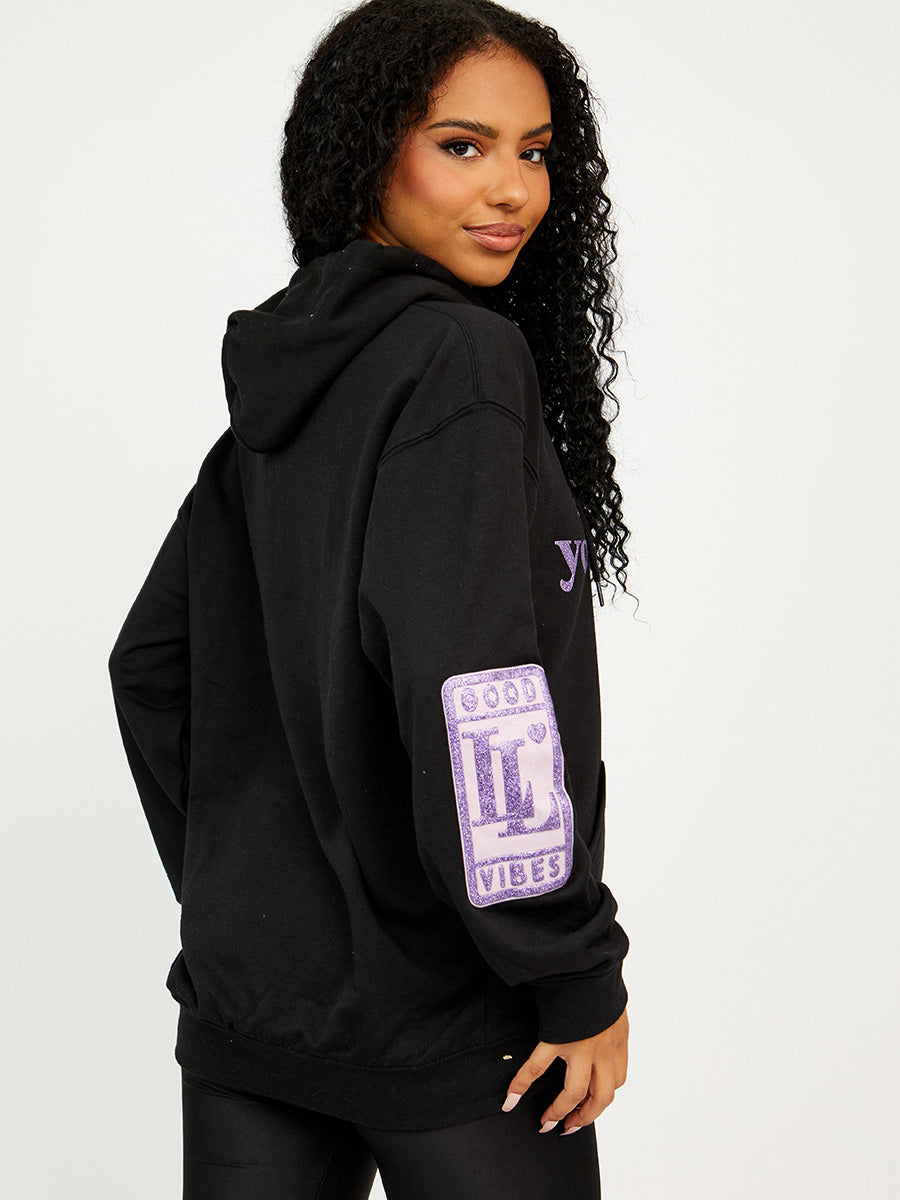 Luck Is Believing Graphic Print Hoodie