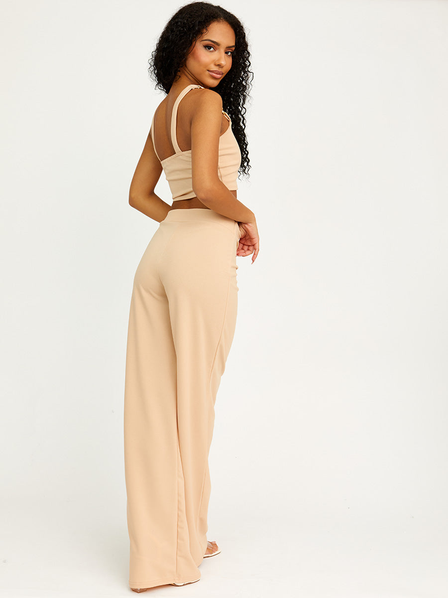 Chain Detail Crop Top & Trouser Co-ord