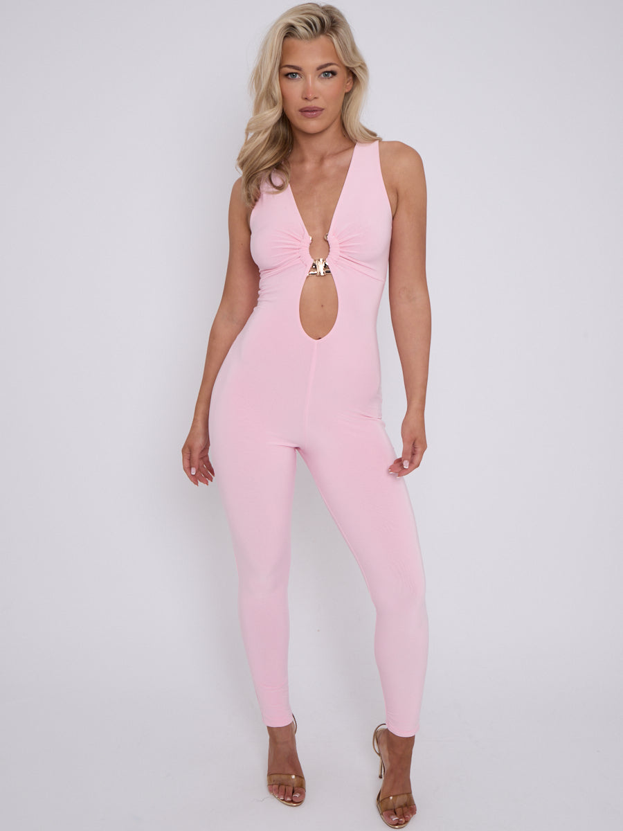 Horseshoe Buckle Detail Slinky Jumpsuit