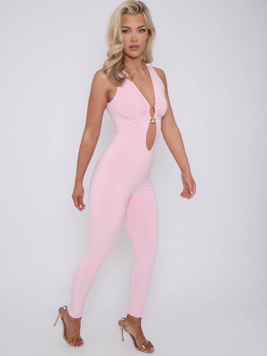 Horseshoe Buckle Detail Slinky Jumpsuit