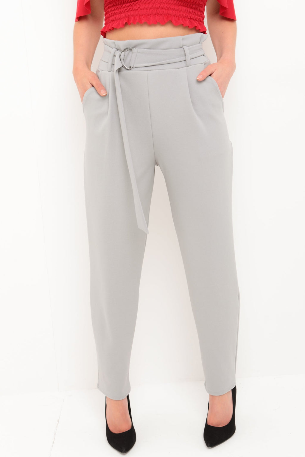 Trousers With Adjustable Buckle Belt