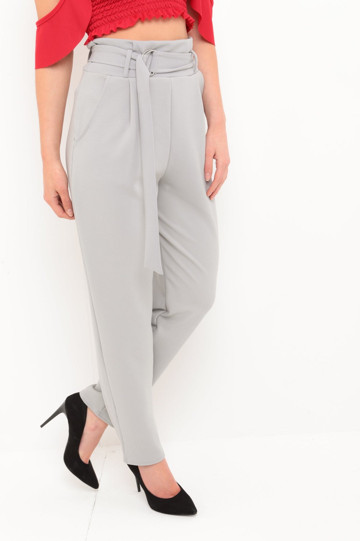Trousers With Adjustable Buckle Belt