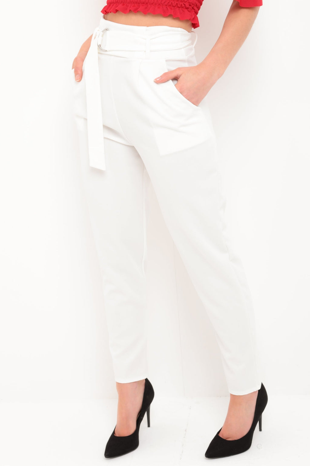 Trousers With Adjustable Buckle Belt