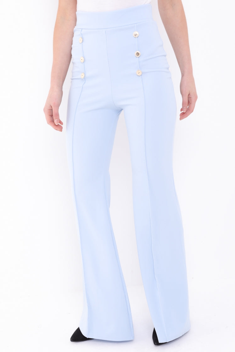 Buttoned Flared Trousers