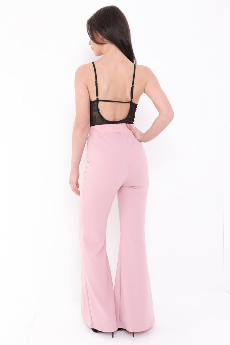 Buttoned Flared Trousers