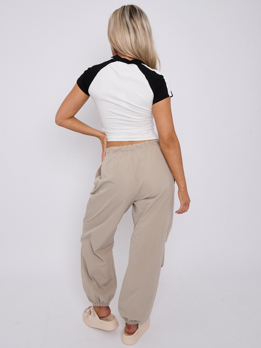 Looks Great Graphic Half Zip Crop Top