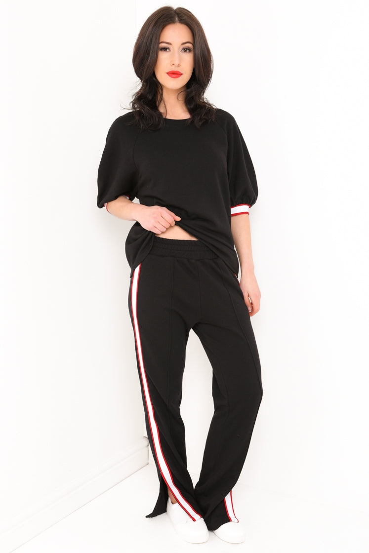 Short Sleeved Top Striped Loungewear