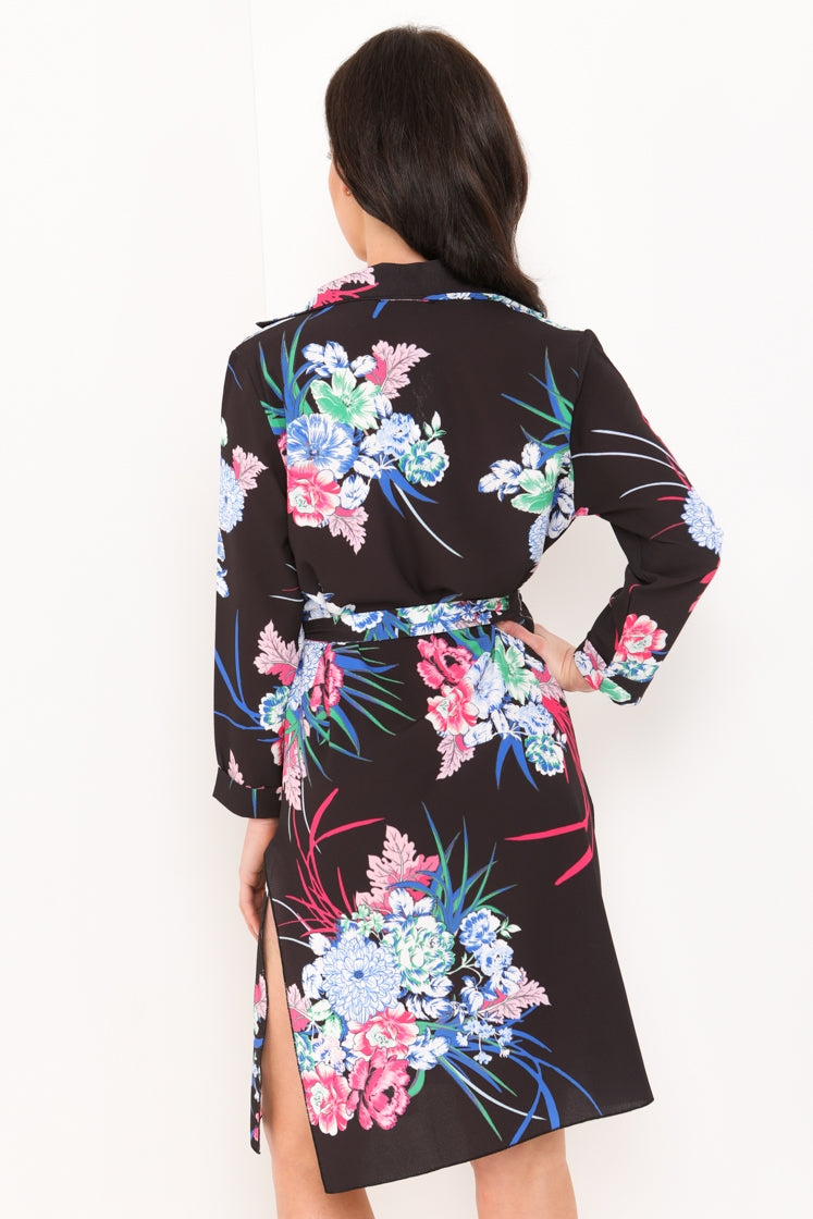 Floral Print Split Side Blazer