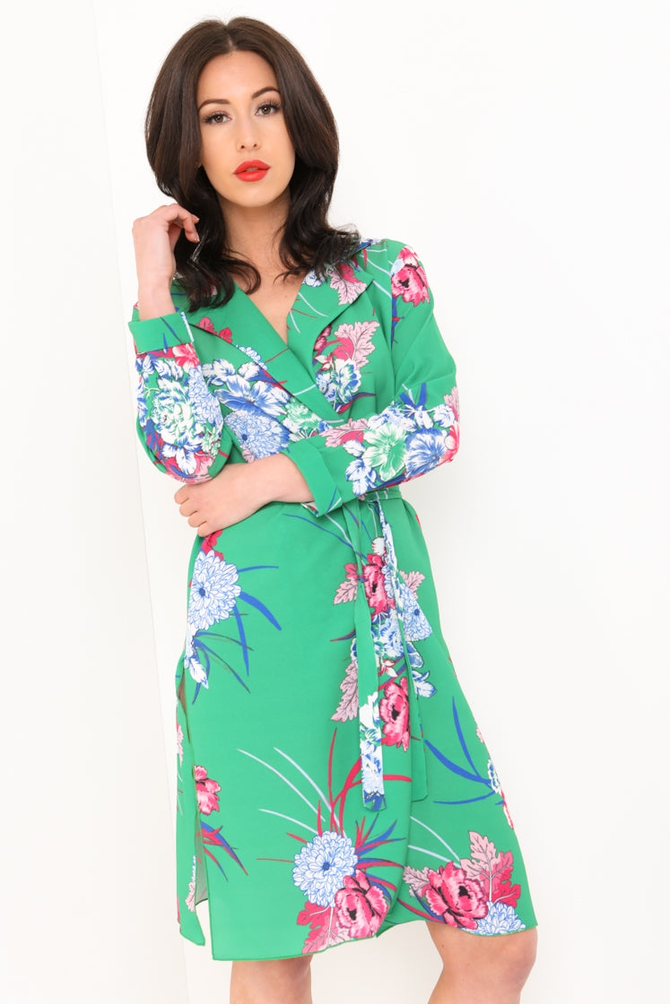 Floral Print Split Side Blazer