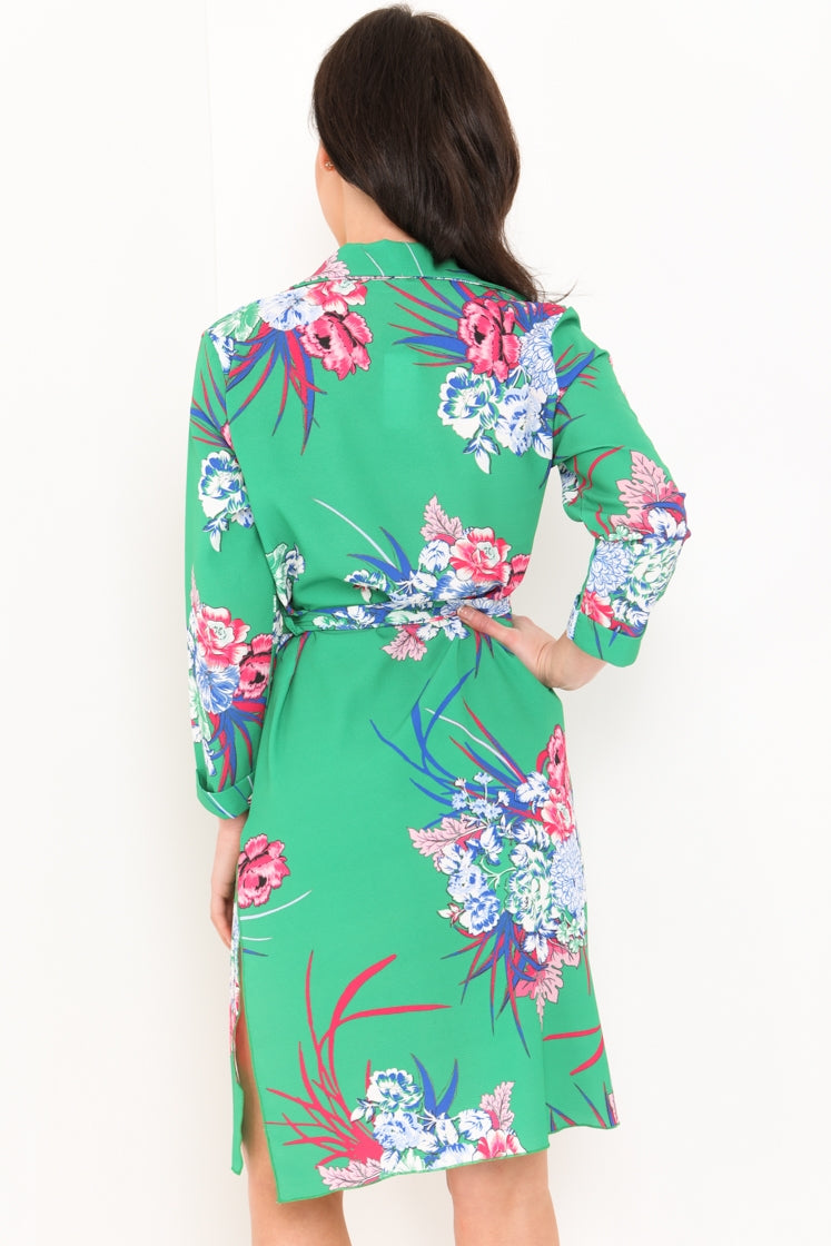 Floral Print Split Side Blazer