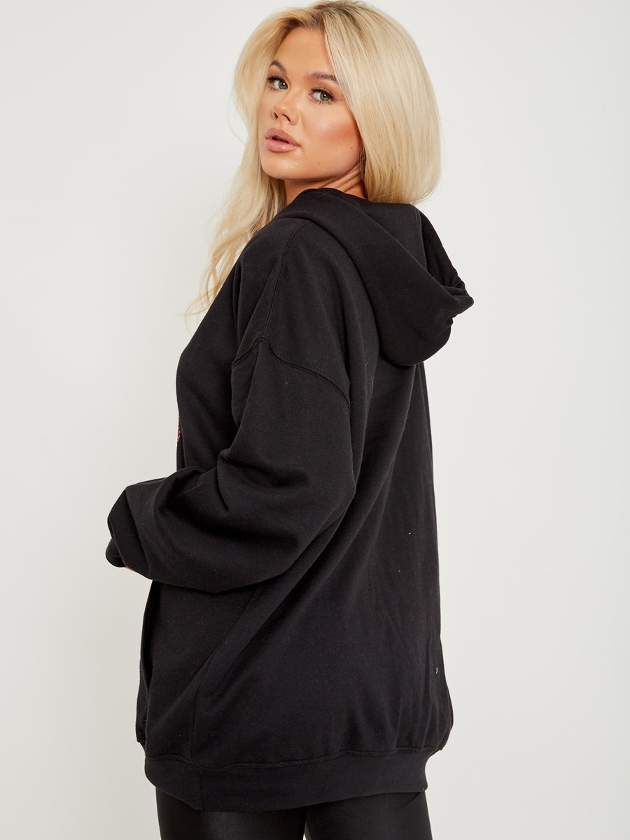 Read My Lips Graphic Fleeced Hoodie