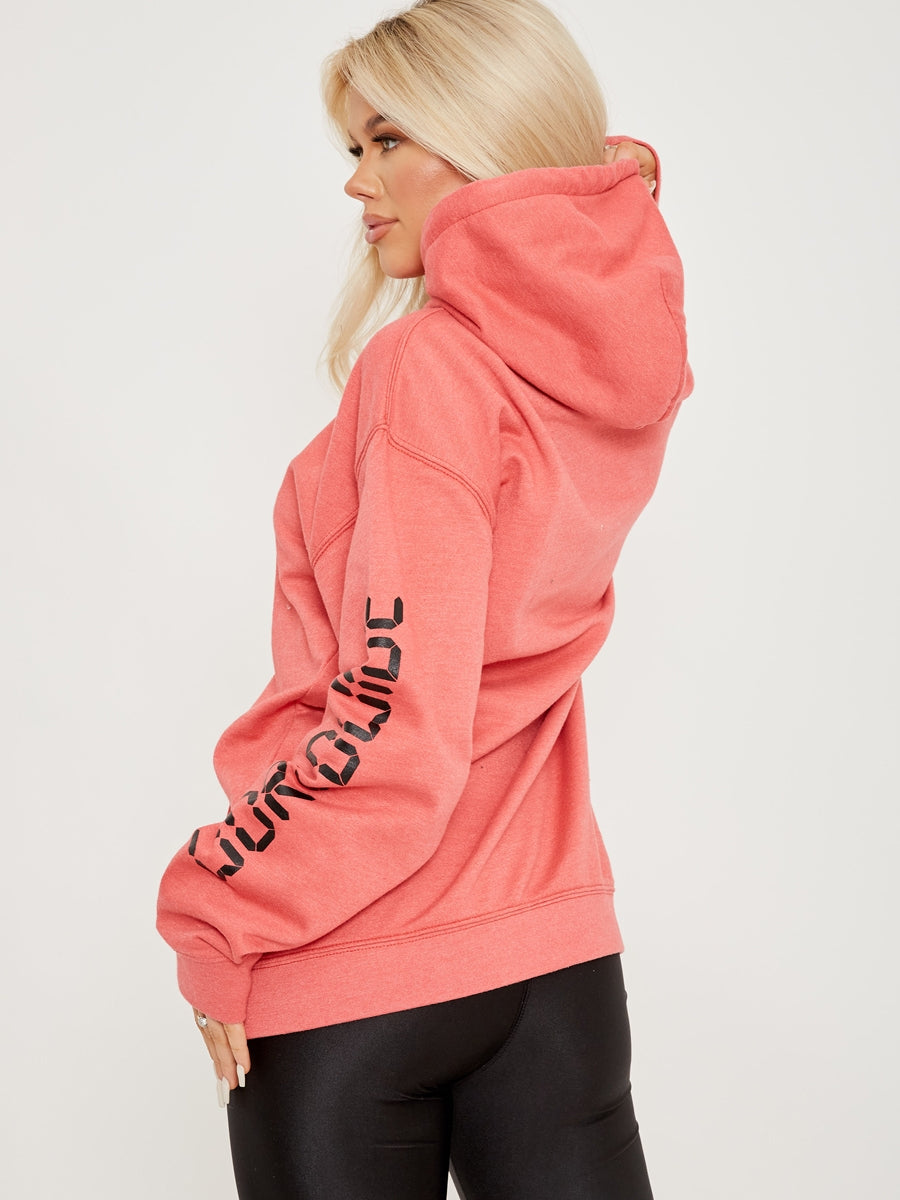 Worldwide Graphic Printed Fleeced Hoodie
