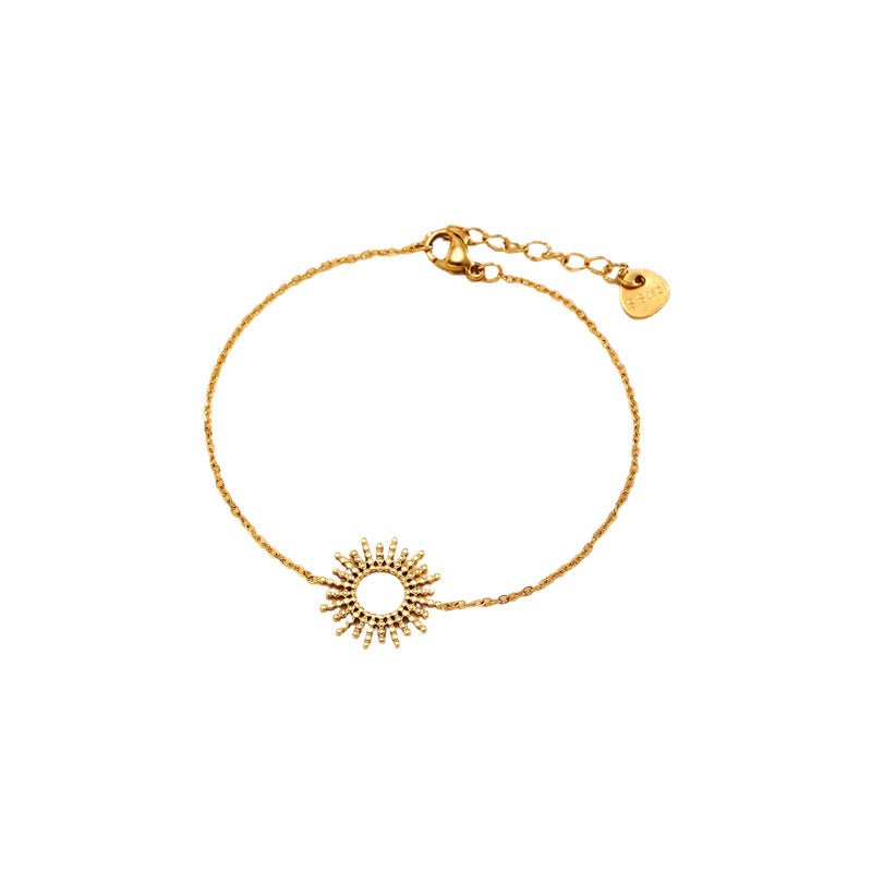 SUNFLOWER Gold Stainless Steel Necklace & Bracelet Set