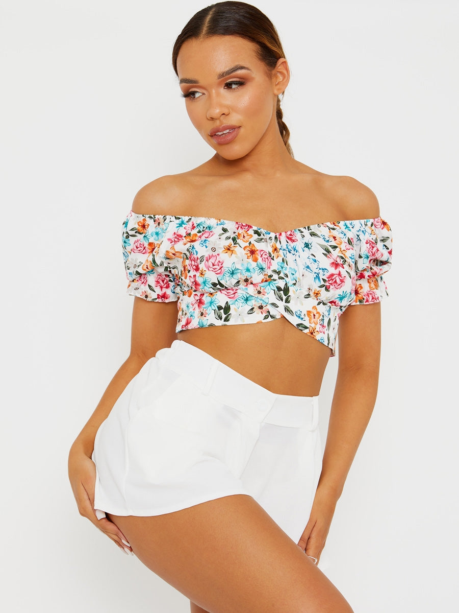 High Waisted Flared Shorts