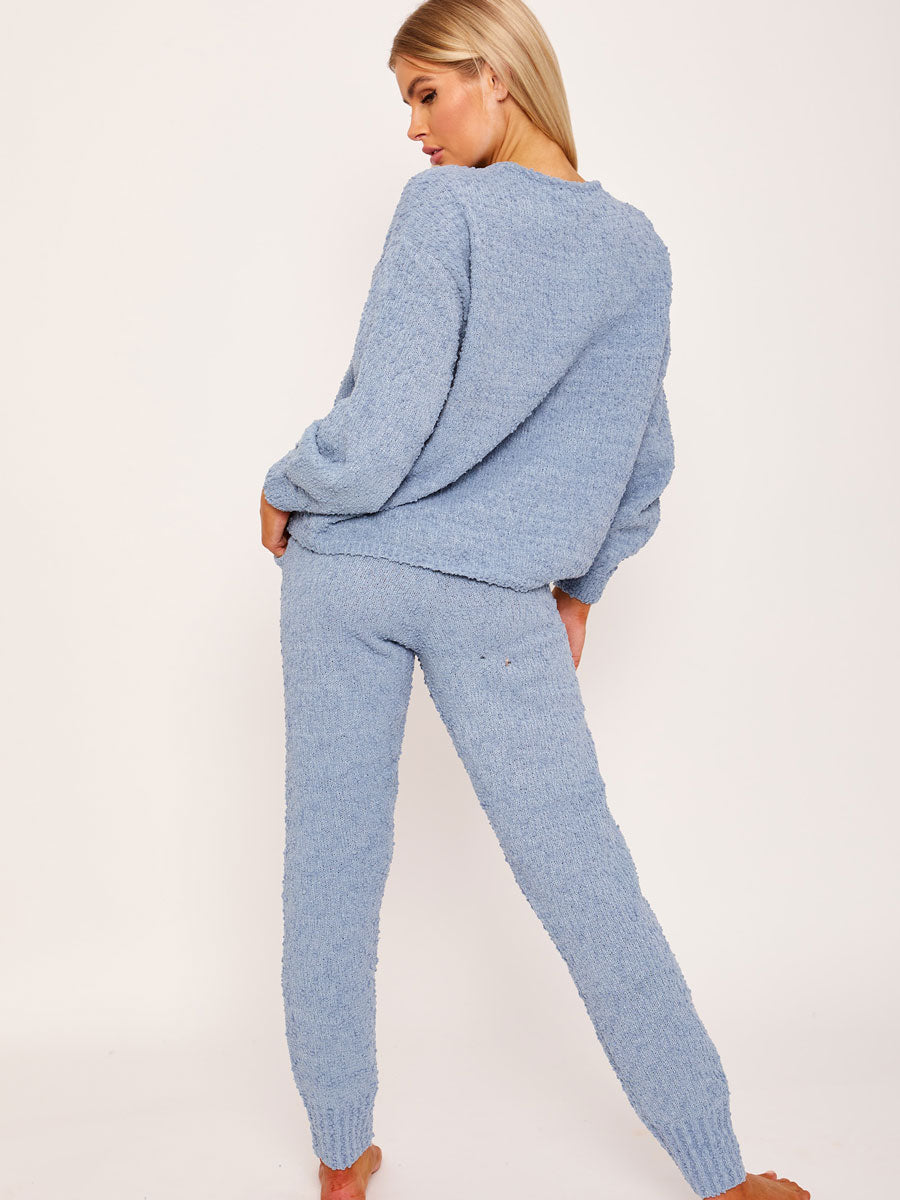 Popcorn Fluffy Knitted Loungewear Set