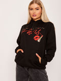 Pour Tourjours Paris Graphic Print Fleeced Hoodie