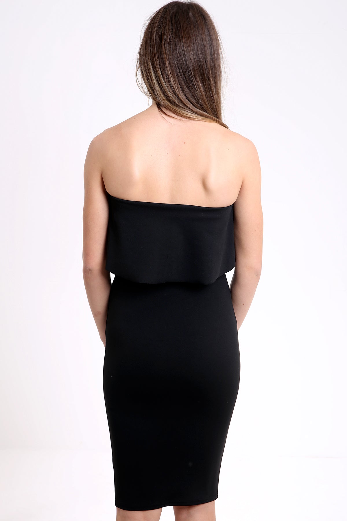 V-Bar Off The Shoulder Frill Bardot Dress