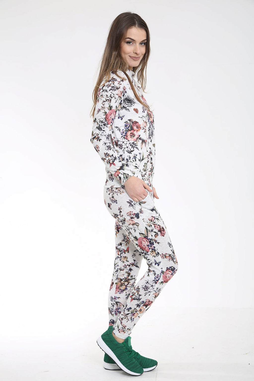 Digital Floral Print Woven Knit Loungewear