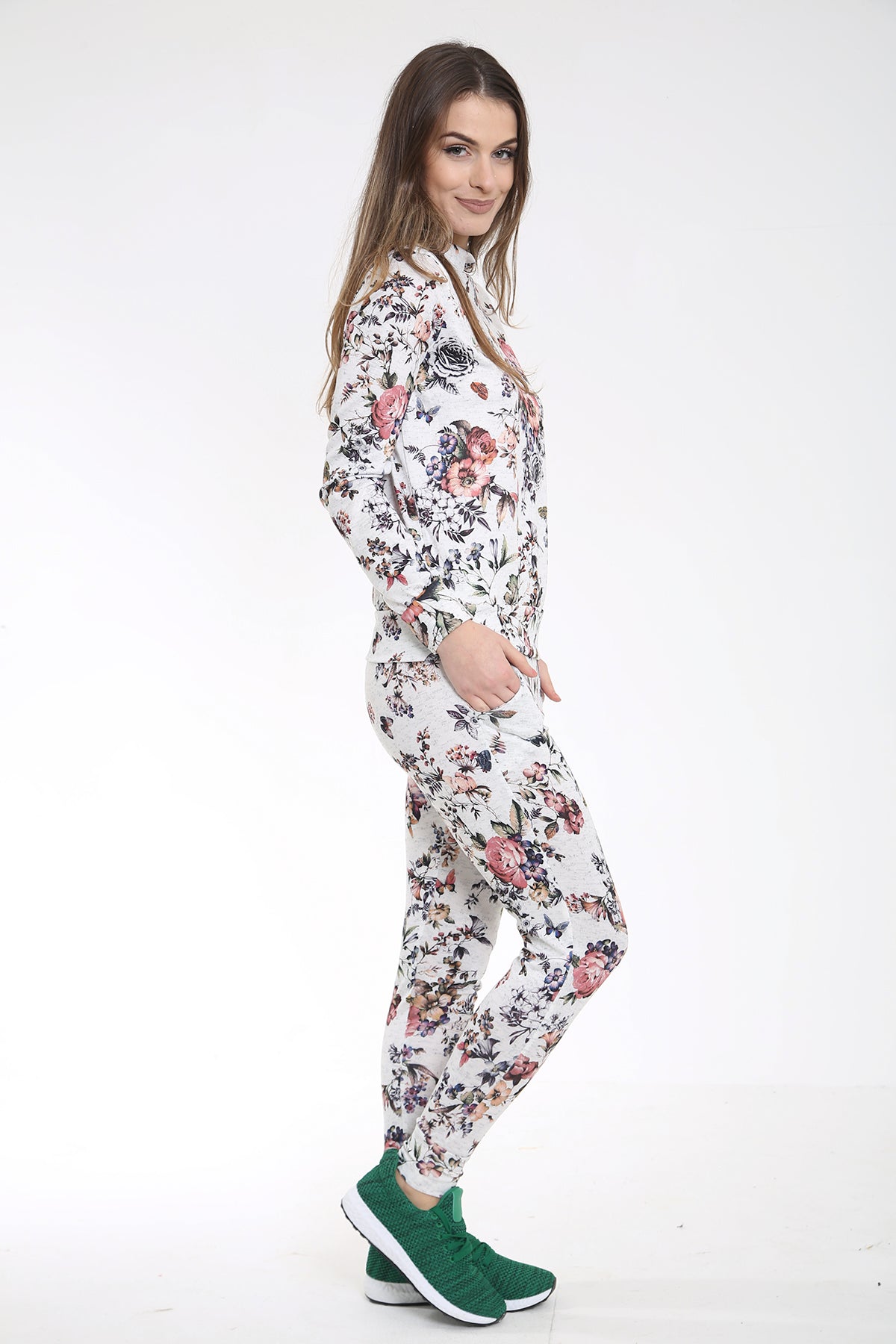 Digital Floral Print Woven Knit Loungewear