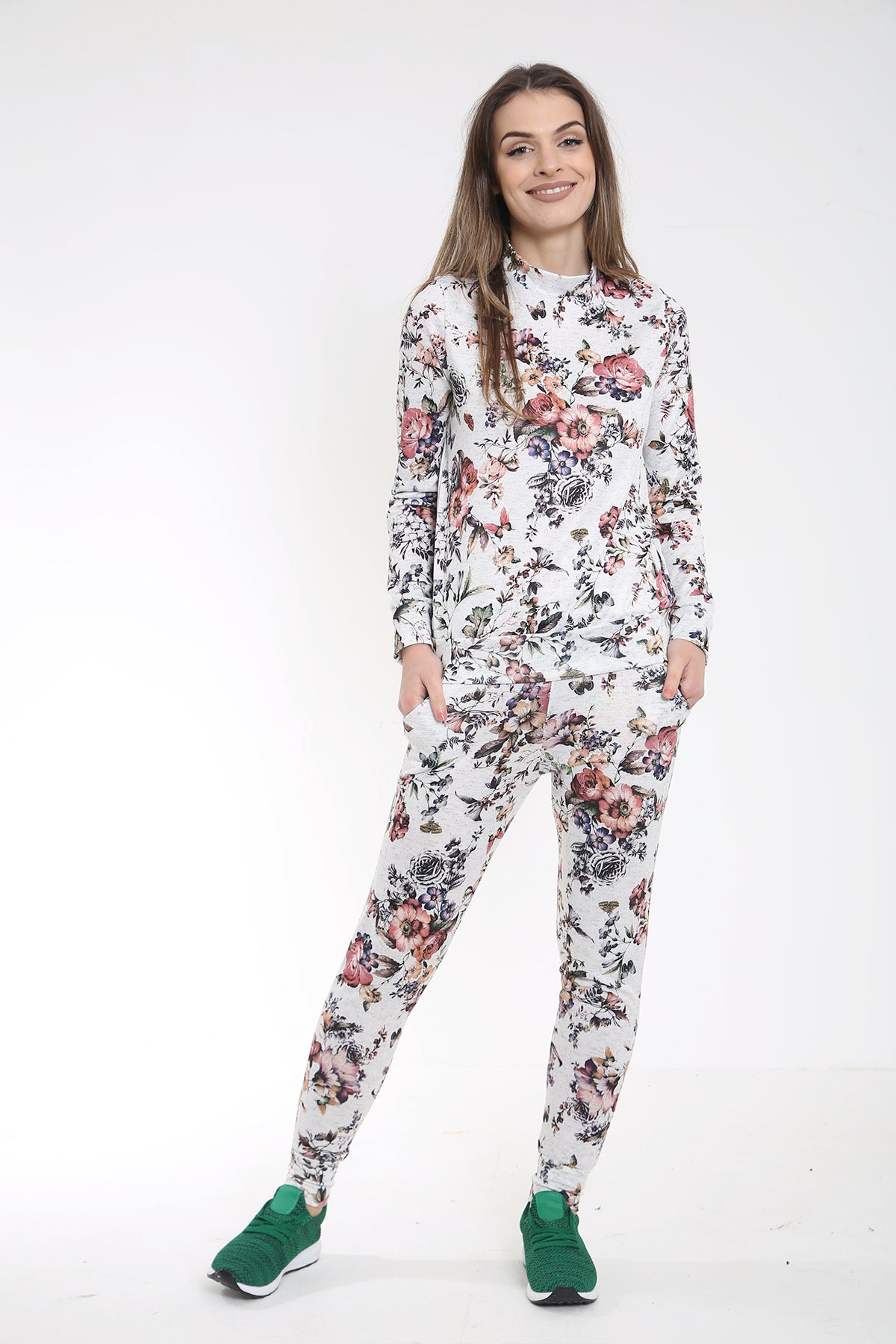 Digital Floral Print Woven Knit Loungewear