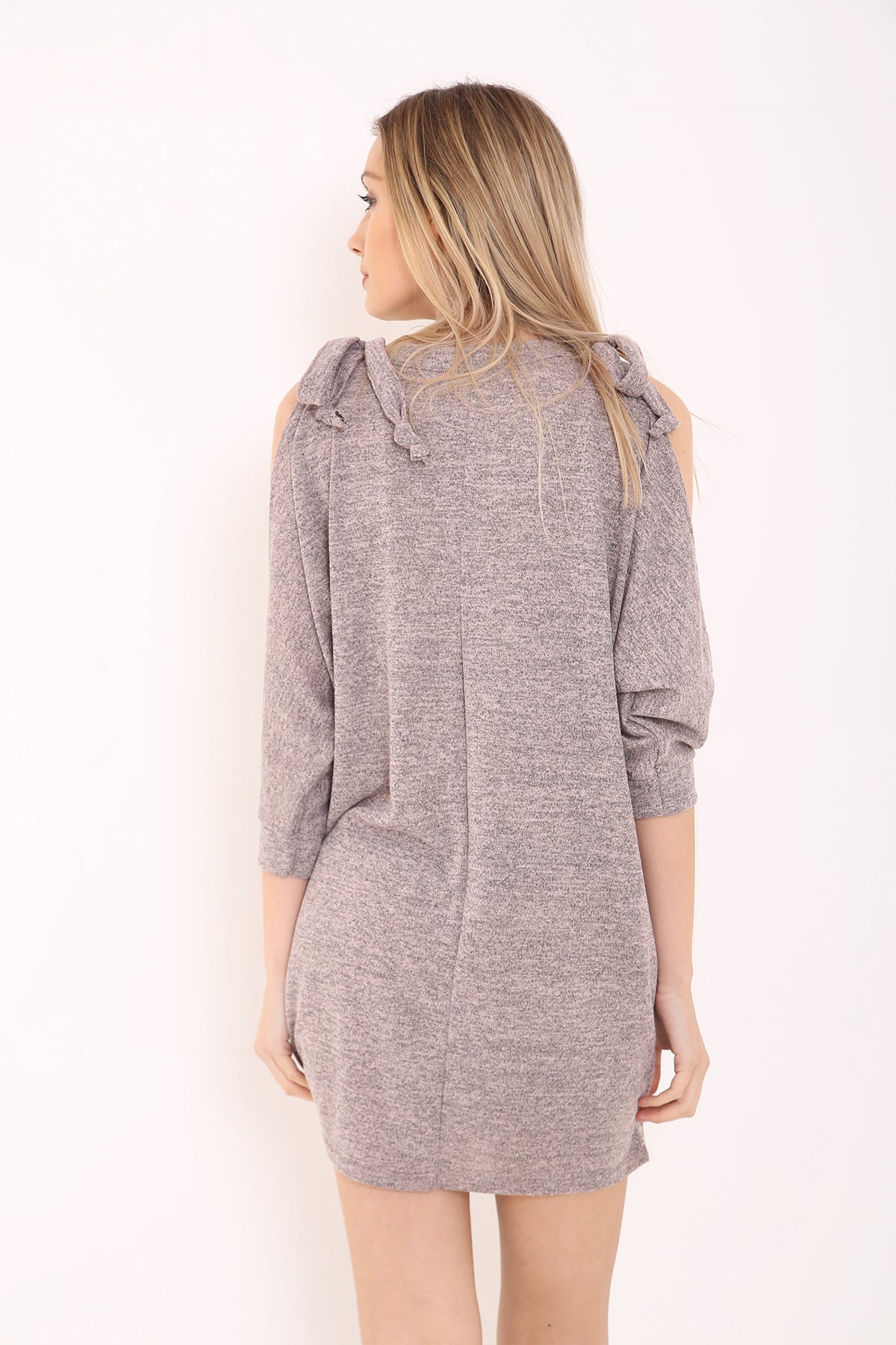 Tie Knot Shoulder Cut Sleeve Baggy Dress Top