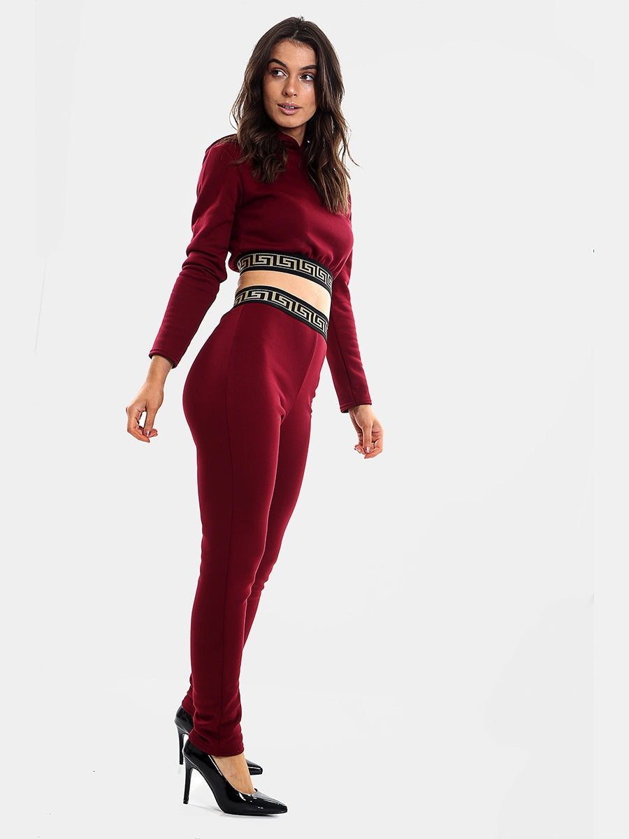Patterned Trim Fleece Co-ord