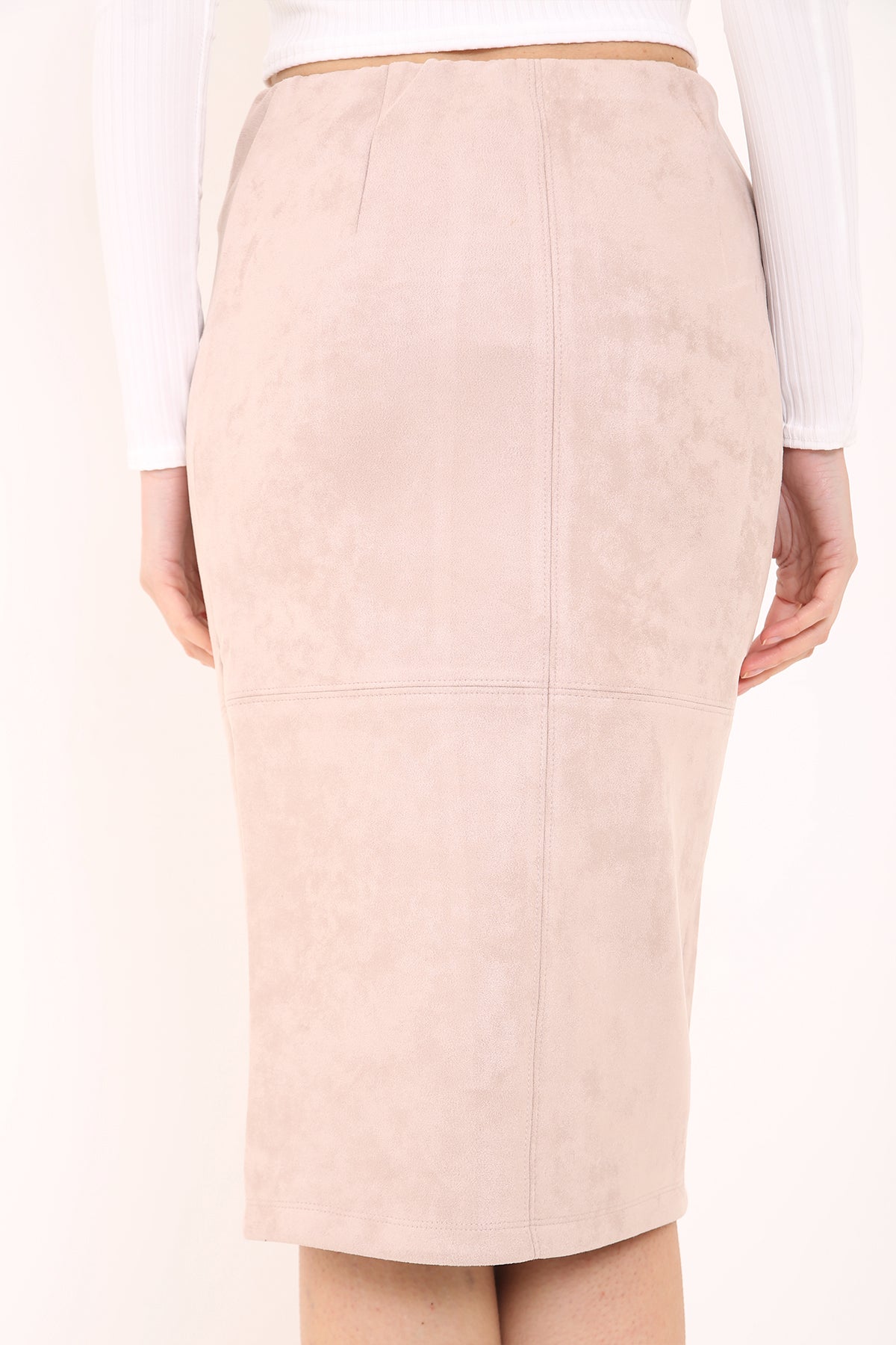 Suedette Pencil Skirt