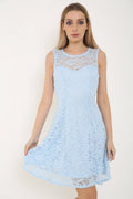 Glitter Lace Lined Skater Dress