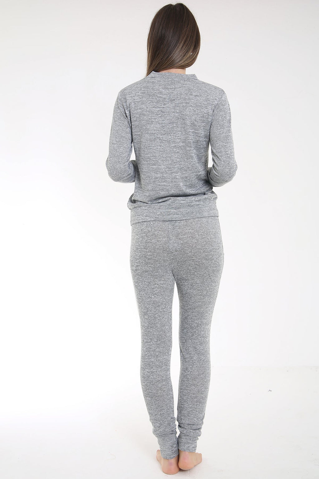 Melange Knit Embroidered Loungewear