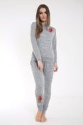 Melange Knit Embroidered Loungewear