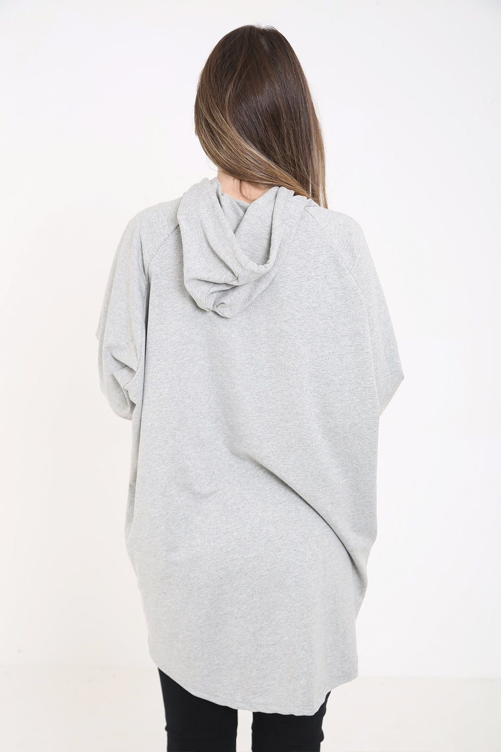 Studded Star Detail Oversized Hooded Jumper