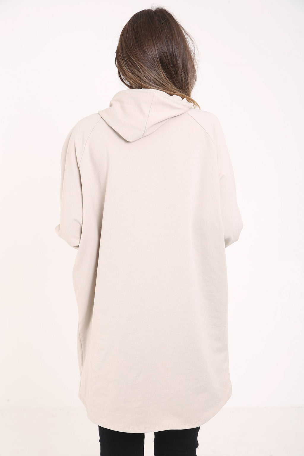 Studded Star Detail Oversized Hooded Jumper