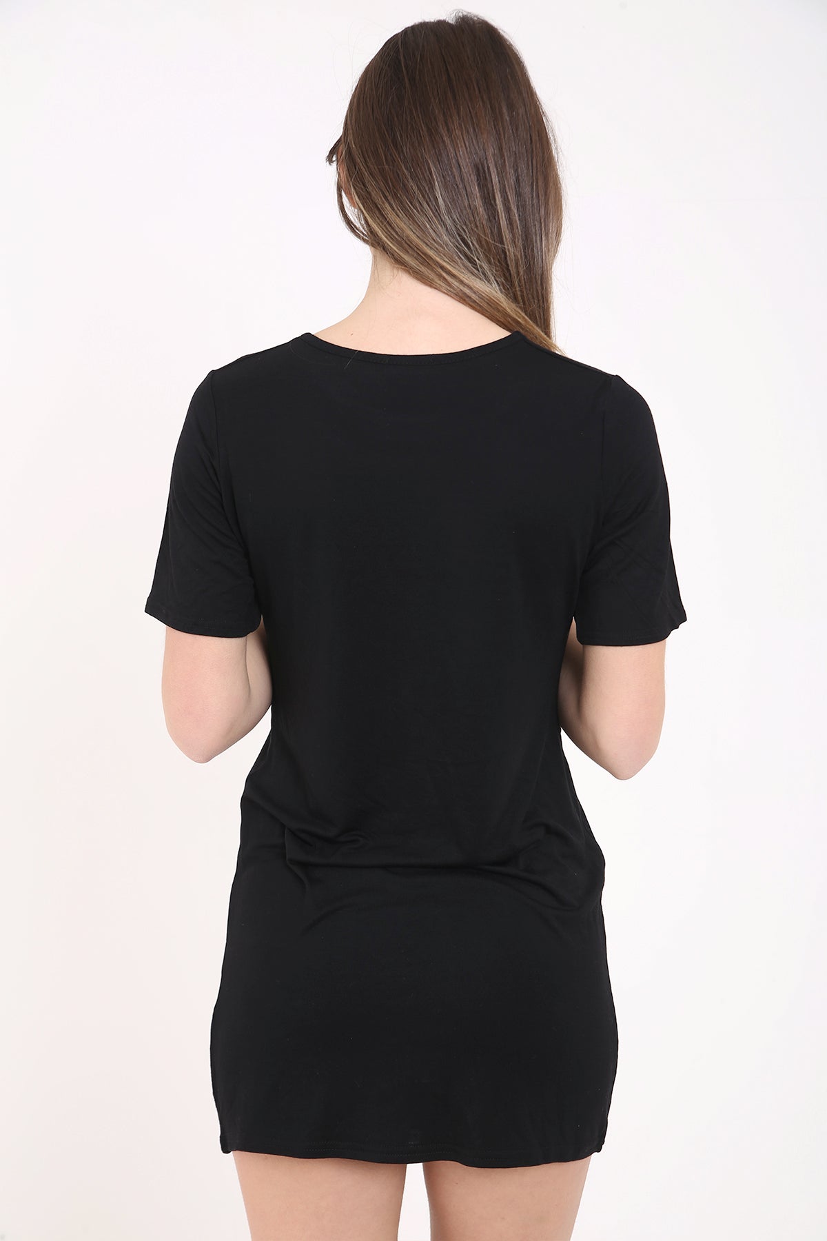 Anarchy Tribal Skull Printed Longline T Shirt Dress