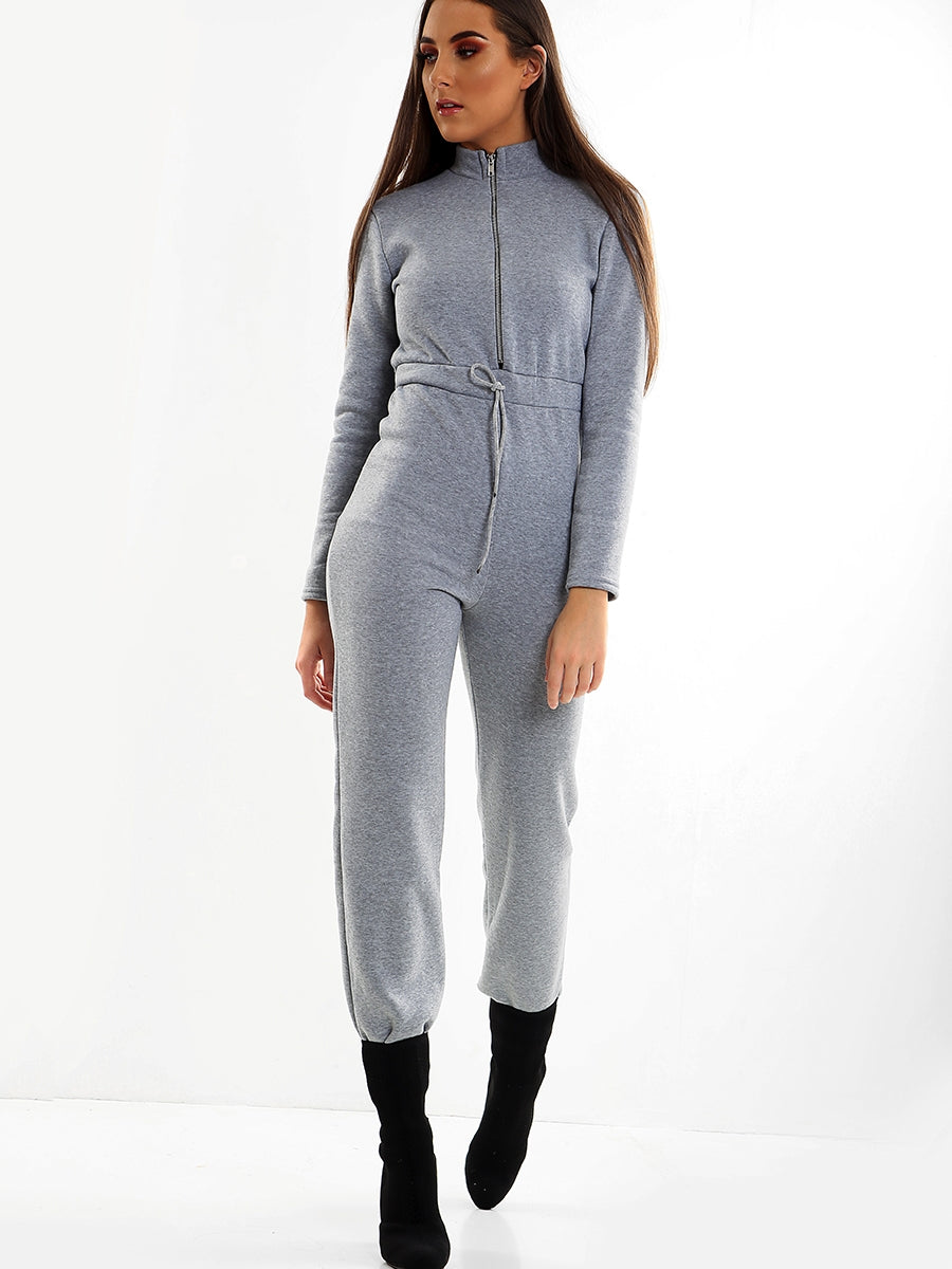 Kady Zip Front Fleece Jumpsuit