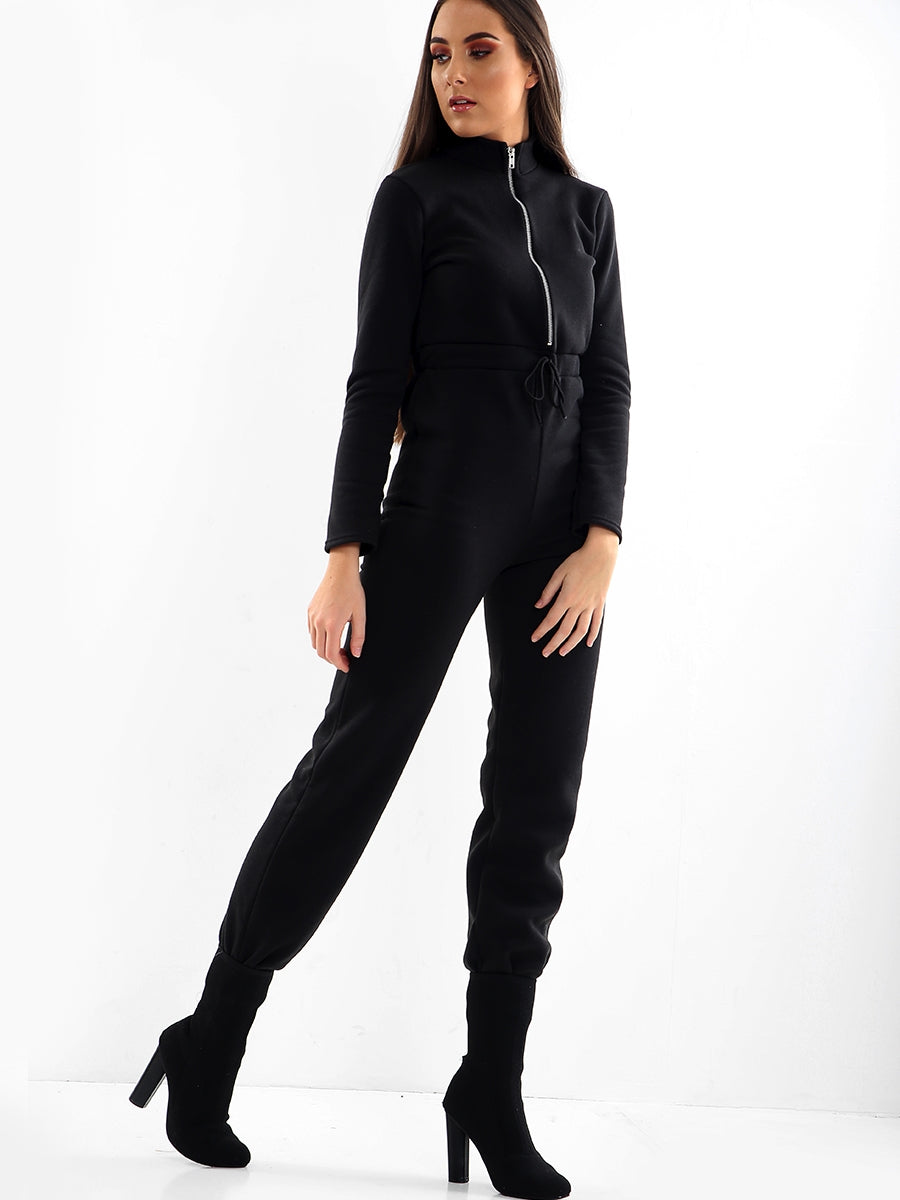Kady Zip Front Fleece Jumpsuit