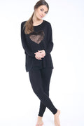 Sequin Heart Embroidered Loungewear