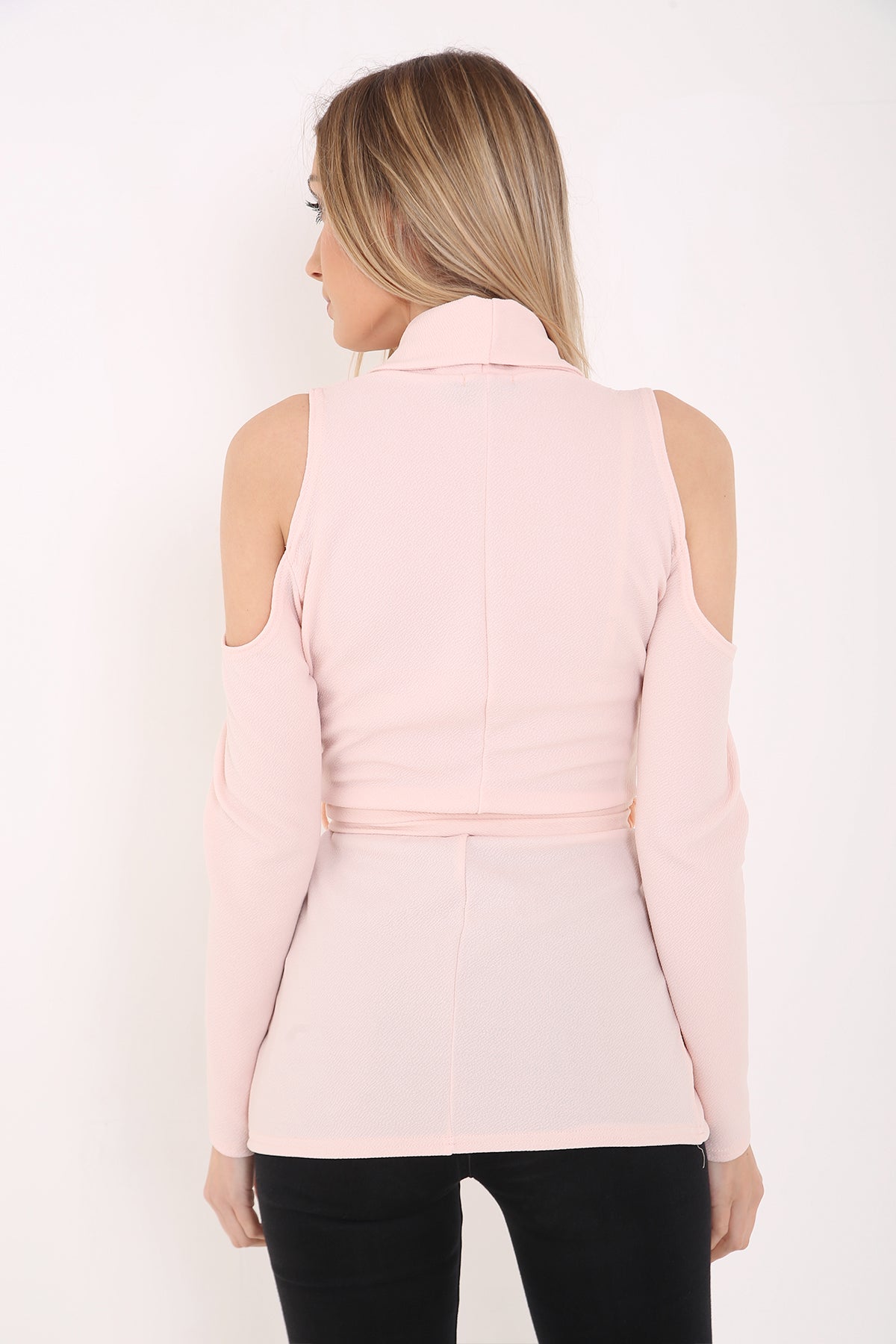 Cold Shoulder Belted Cardigan Jacket