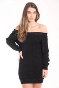 Lurex Knitted Bardot Dress