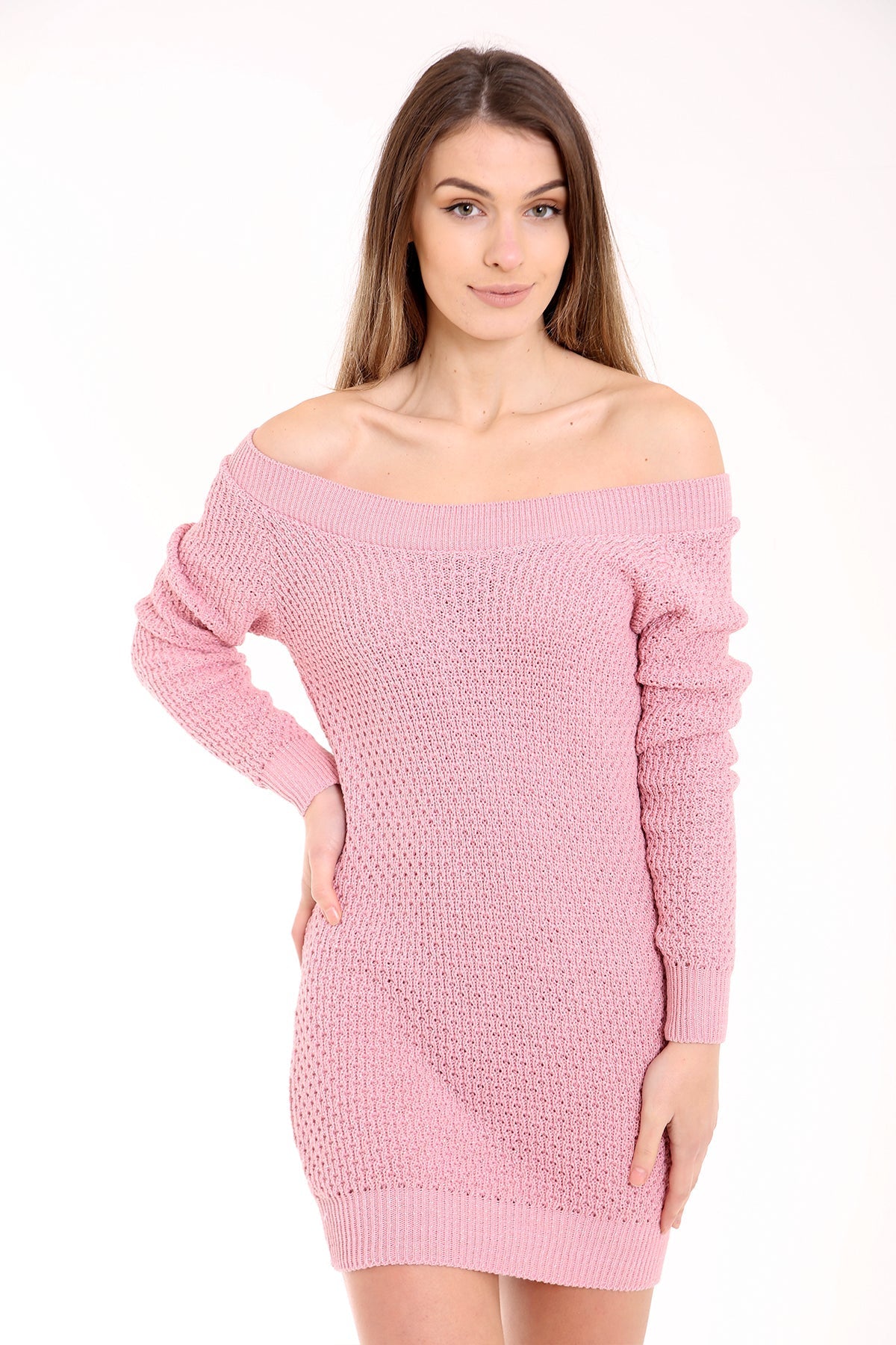 Lurex Knitted Bardot Dress
