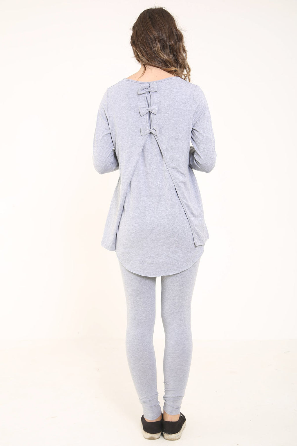Split Bow Back Overlay LoungeWear Set