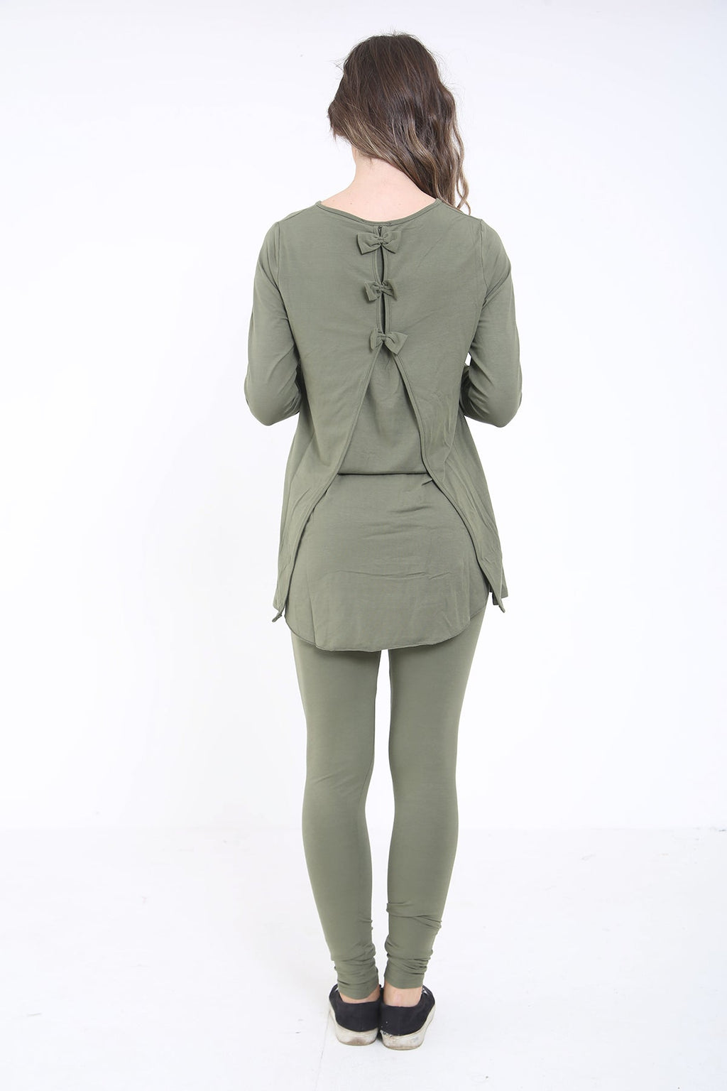Split Bow Back Overlay LoungeWear Set