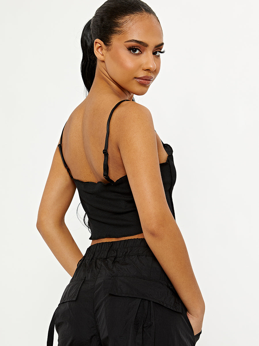 Seam Detail Strappy Crop Top