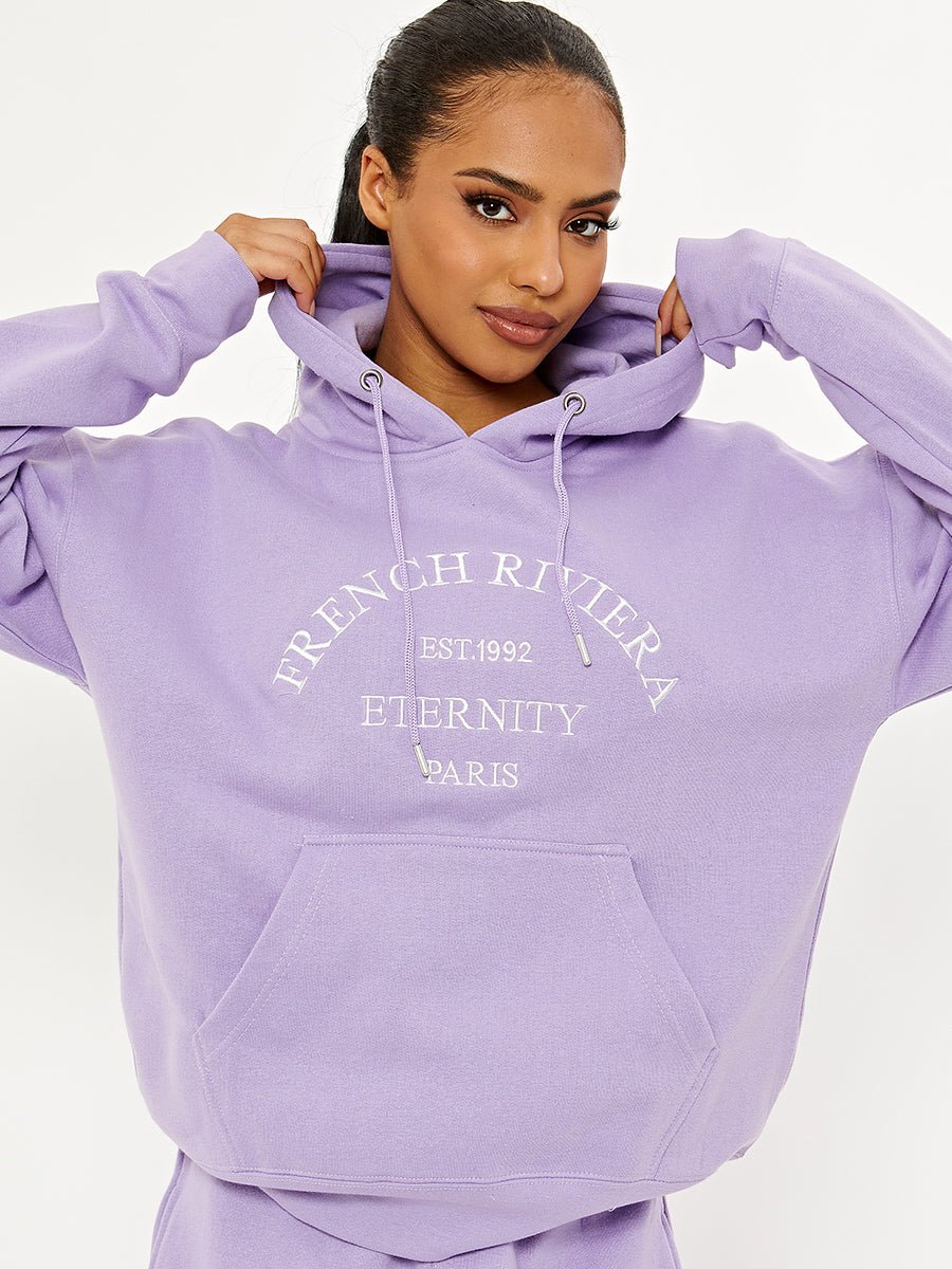 Embroidered French Riviera Hooded Fleece Co-ord