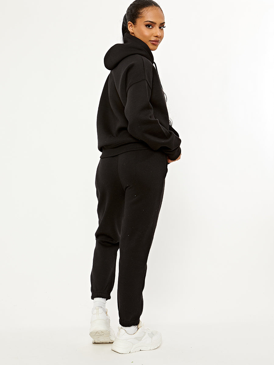 Towelling Embroidered All We Need Is Love Hooded Fleece Co-ord