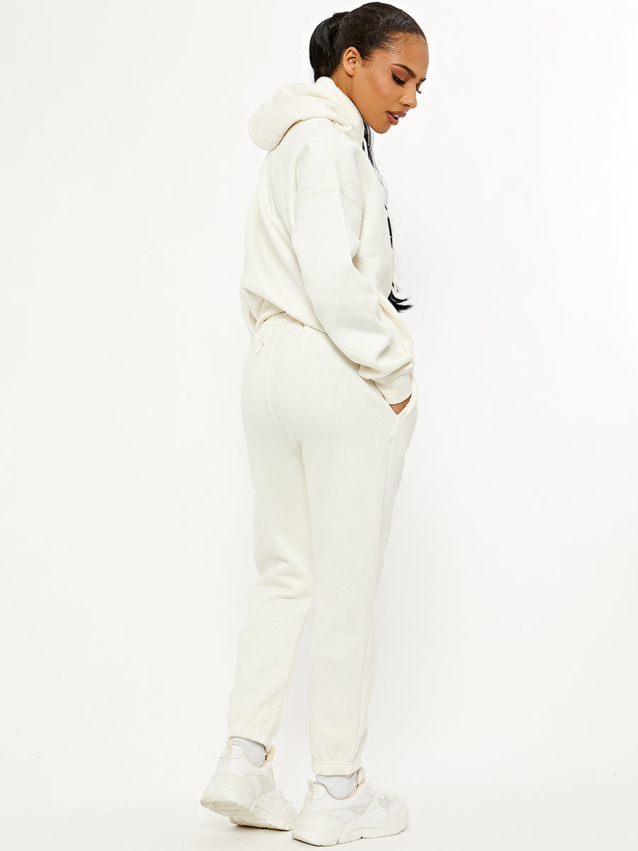 Towelling Embroidered All We Need Is Love Hooded Fleece Co-ord