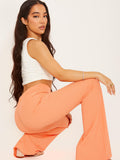 Ribbed Flared Trousers