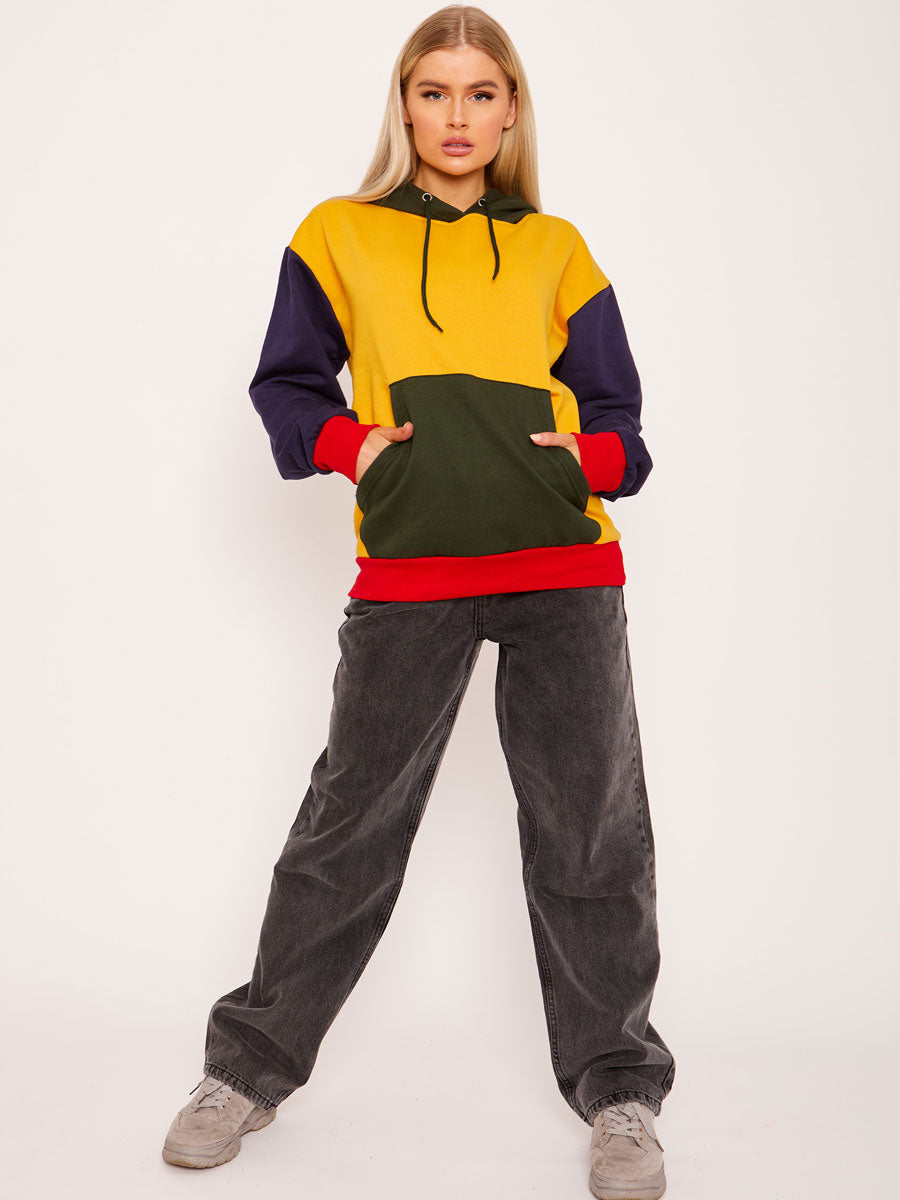 Colour Block Oversized Hoodie