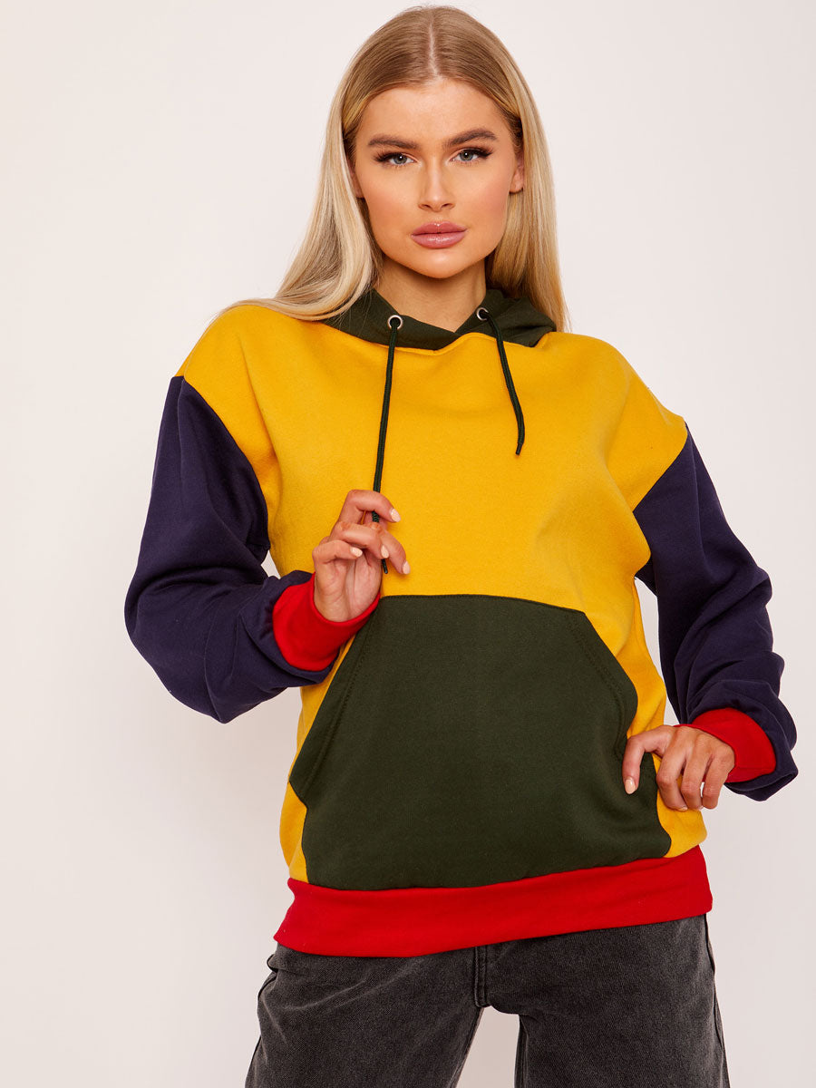 Colour Block Oversized Hoodie
