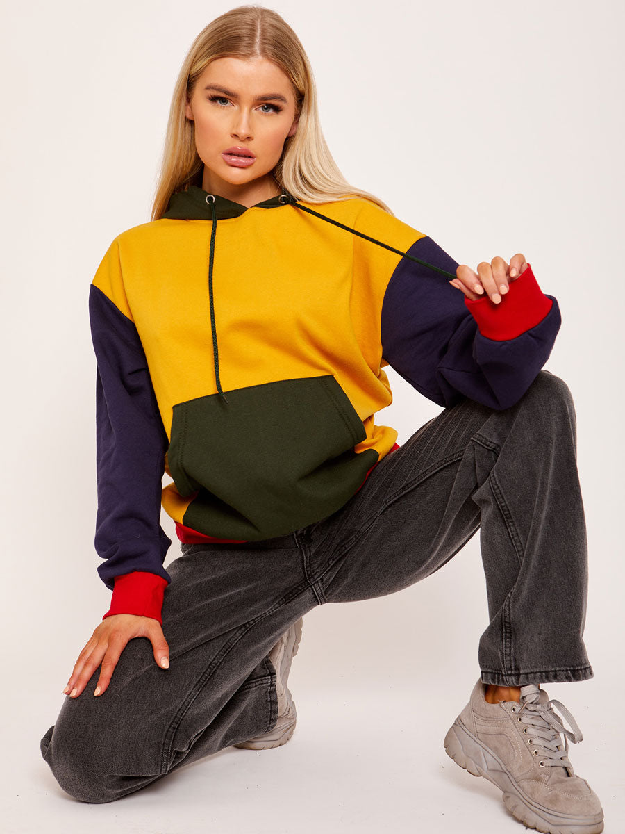 Colour Block Oversized Hoodie